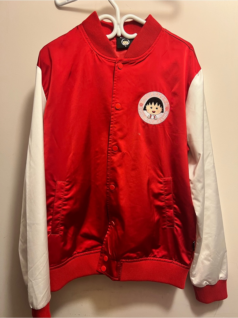 Chibi Maruko chan Embroidered Sukajan Souvenir Jacket Red Size L
